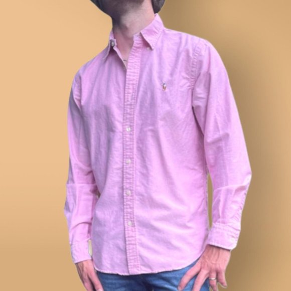 Ralph Lauren Classic Fit Pink/Red Button Down Shirt - Picture 1 of 4